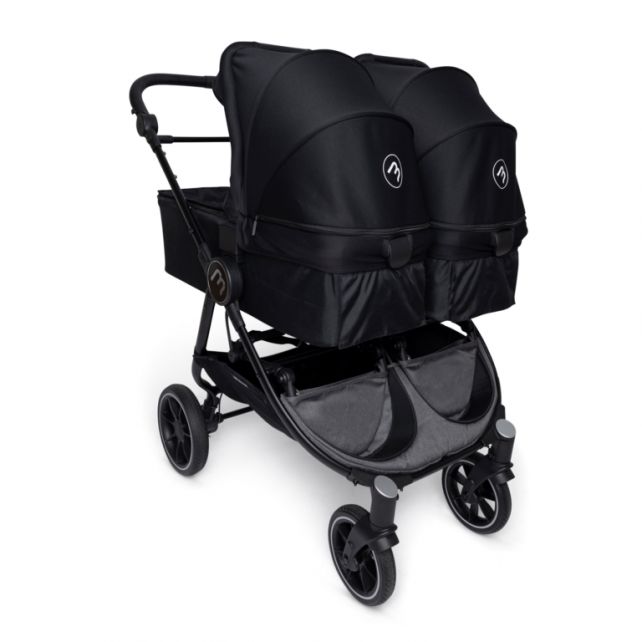 Poussette Double Baby Monsters Easy Twin 4 + 2 nacelles - Black
