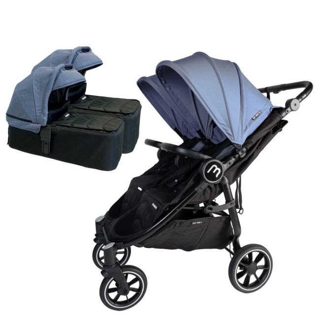 Twin Stroller Baby Monsters Easy Twin 4 + 2 carrycot - Pacific